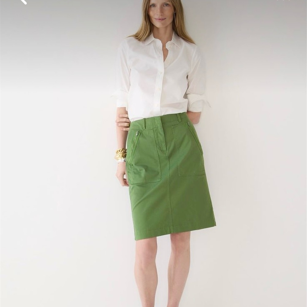 J.Crew Utility Chino midi skirt size 8